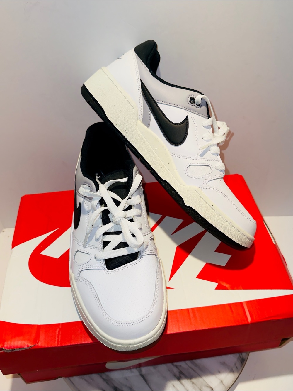 Men’s Nike Full Force LO White Black Pewter FB1362 101 Size 9 New #620